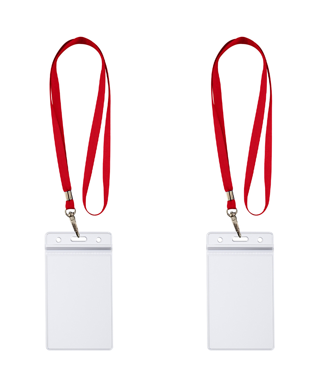 Kartenhalter Rot Transparent – Ausweishalter Mit Schiebern & Clip, Für 2 Karten